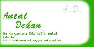 antal dekan business card